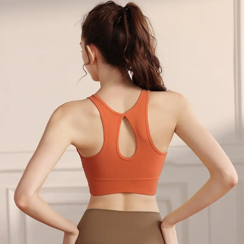 One-piece Sports Underwear High-strength Shockproof Yoga Bra Push-up Water Drops Beautiful Back Running Fitness Vest for Women