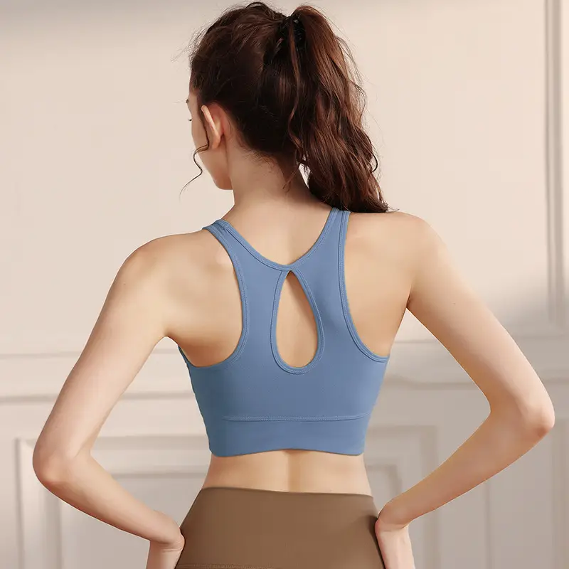 One-piece Sports Underwear High-strength Shockproof Yoga Bra Push-up Water Drops Beautiful Back Running Fitness Vest for Women