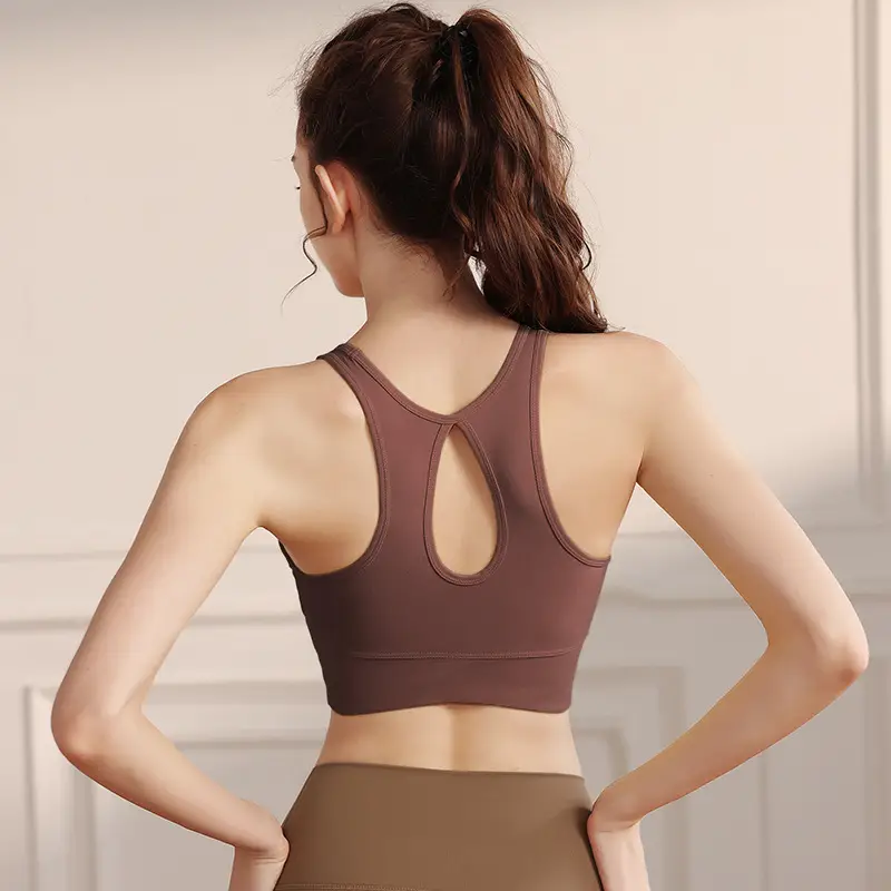 One-piece Sports Underwear High-strength Shockproof Yoga Bra Push-up Water Drops Beautiful Back Running Fitness Vest for Women