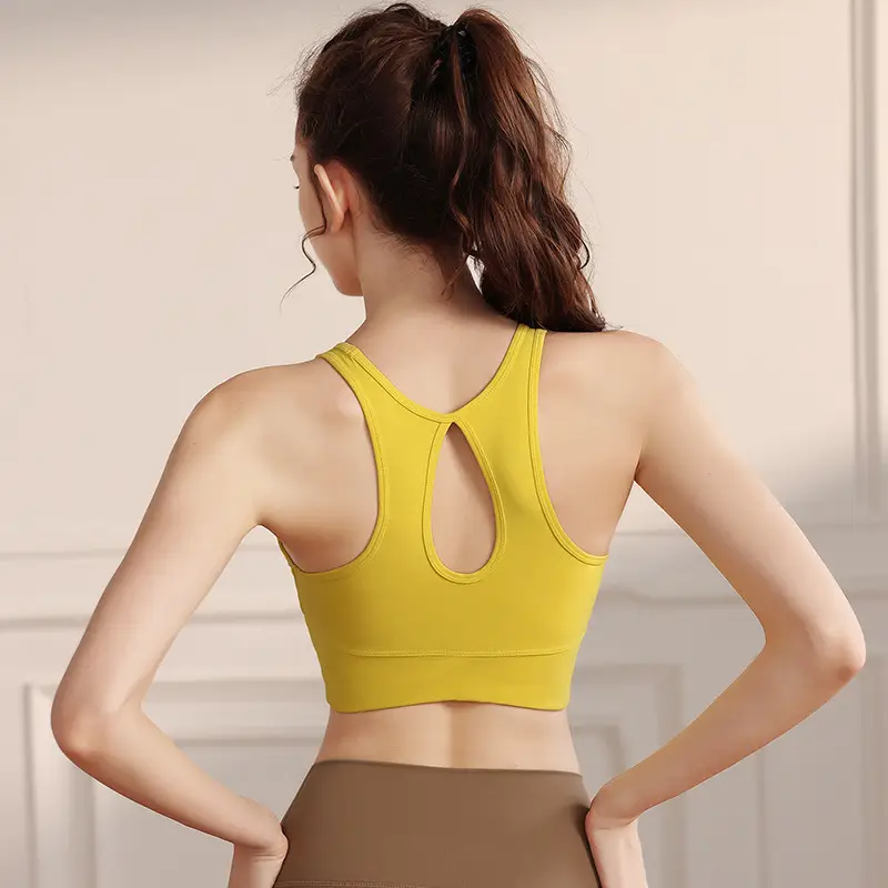 One-piece Sports Underwear High-strength Shockproof Yoga Bra Push-up Water Drops Beautiful Back Running Fitness Vest for Women