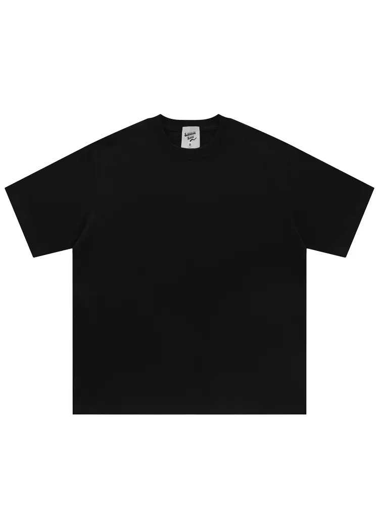 Black White Tee Men Women Cotton Summer Round Neck