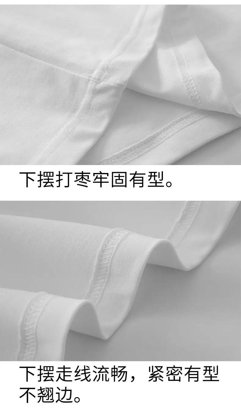 Black White Tee Men Women Cotton Summer Round Neck — feature 12