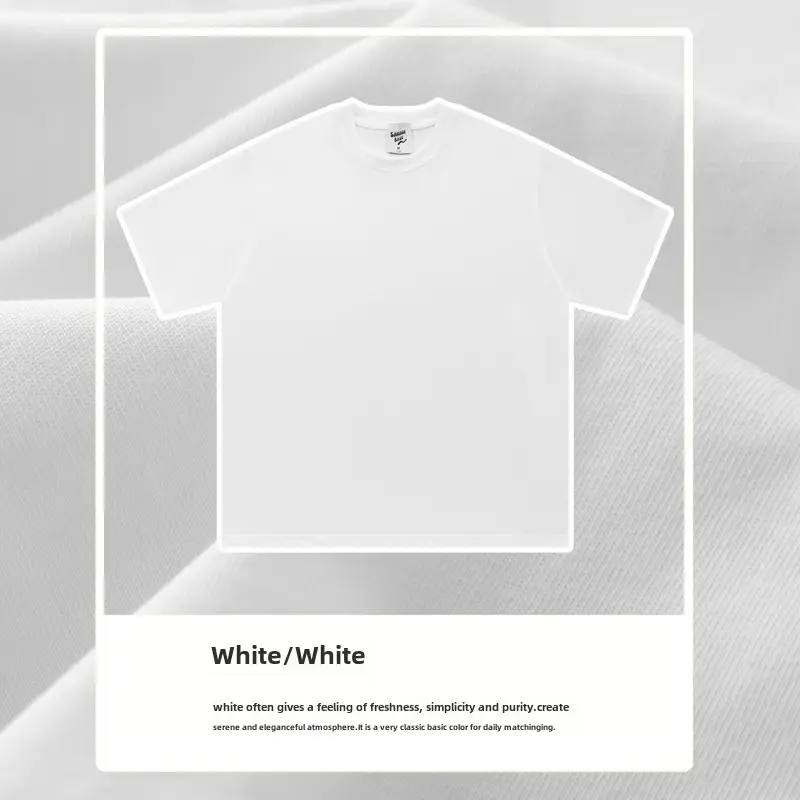 Black White Tee Men Women Cotton Summer Round Neck