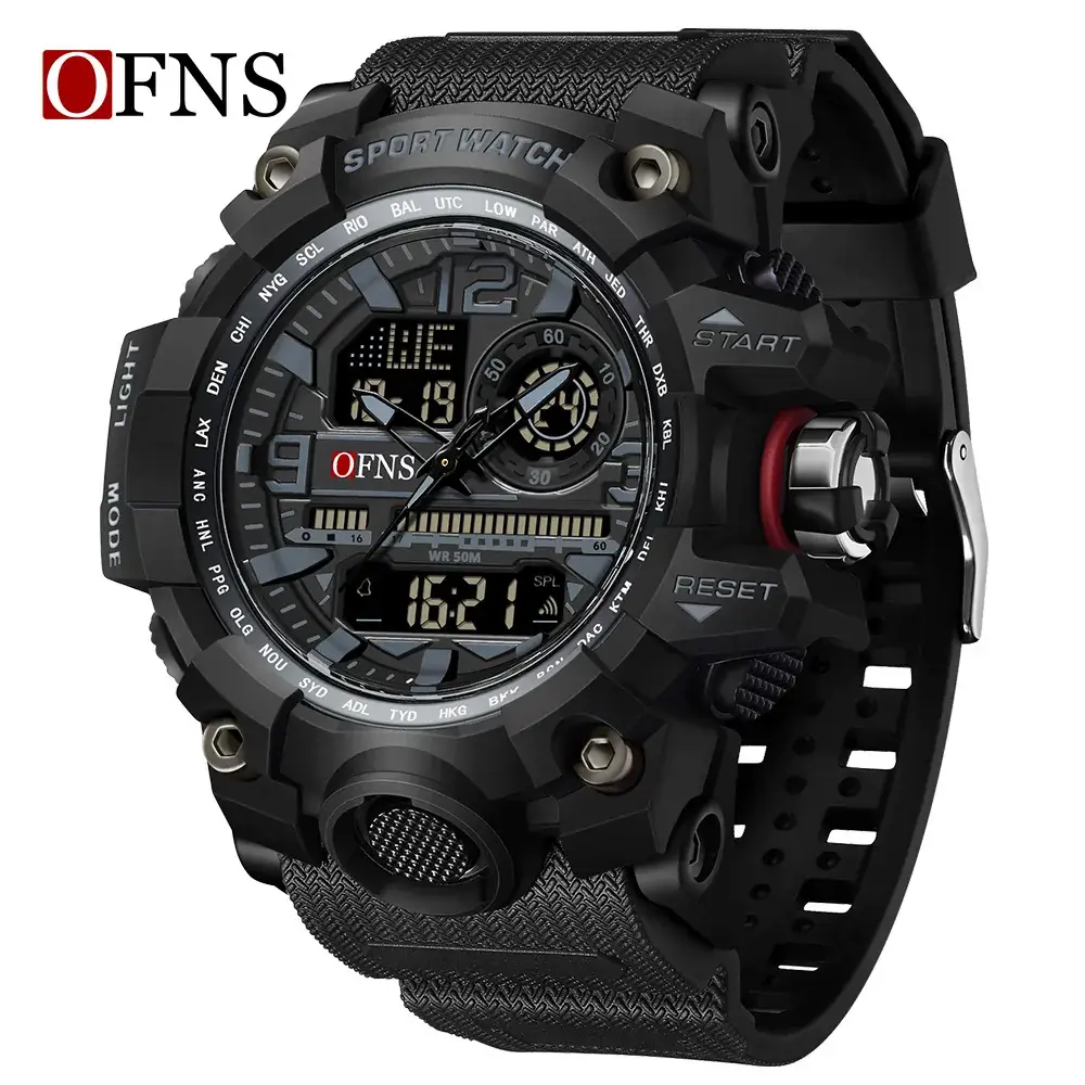 Ofns Sport Watch Dual Display Men Black GPS