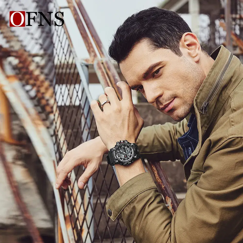 Ofns Sport Watch Dual Display Men Black GPS