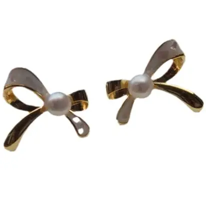 2024 Natural Pearl Bow Earrings S925 Silver - Image 8