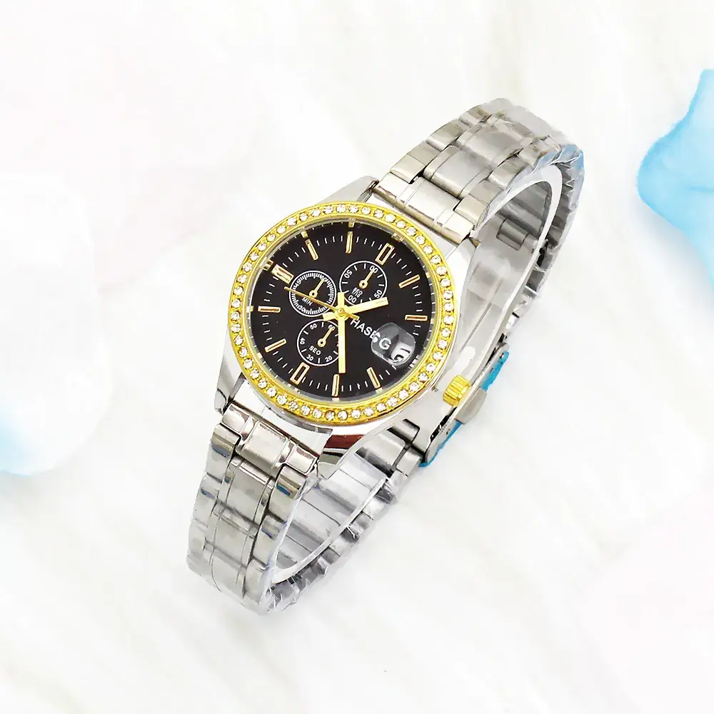 Women's Green Dial Luxury Watch with Diamond Bracelet