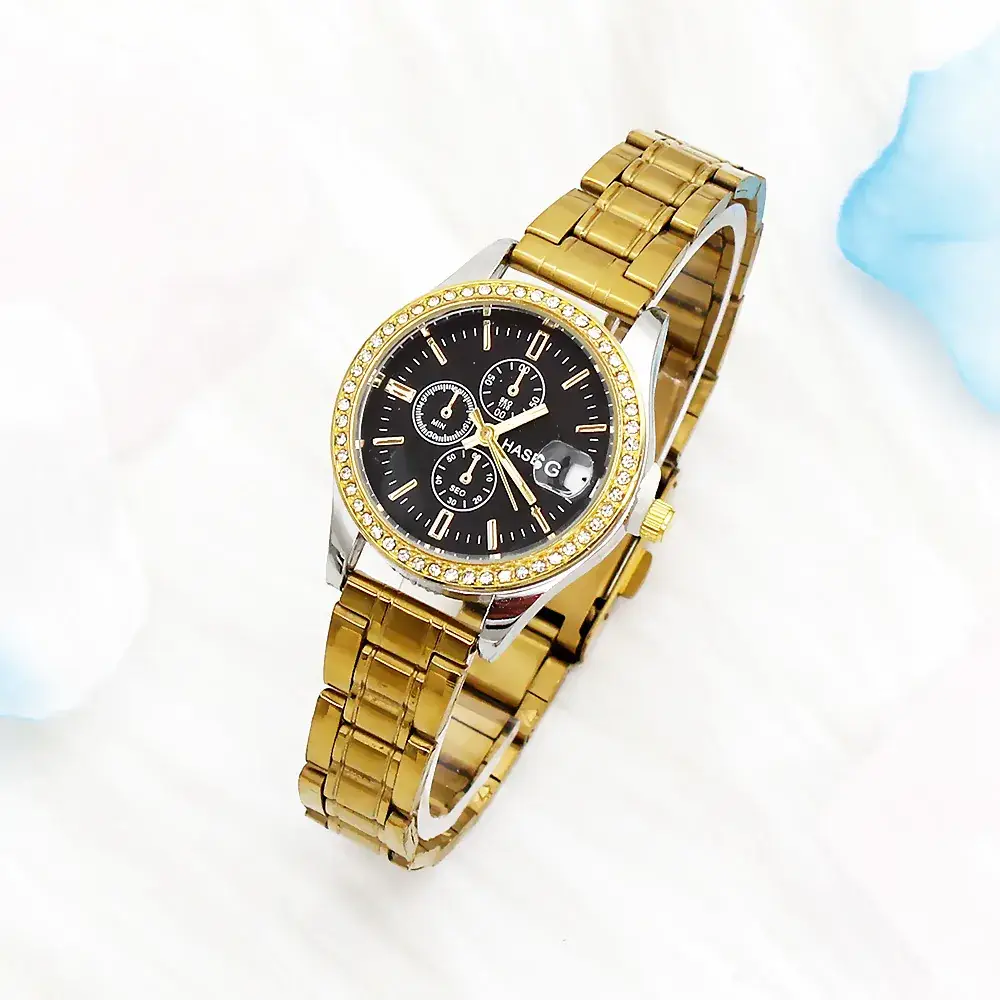 Women's Green Dial Luxury Watch with Diamond Bracelet