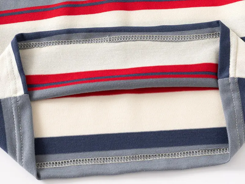 Kids Striped Polo T-Shirt Blue Green White 2026 — feature 10