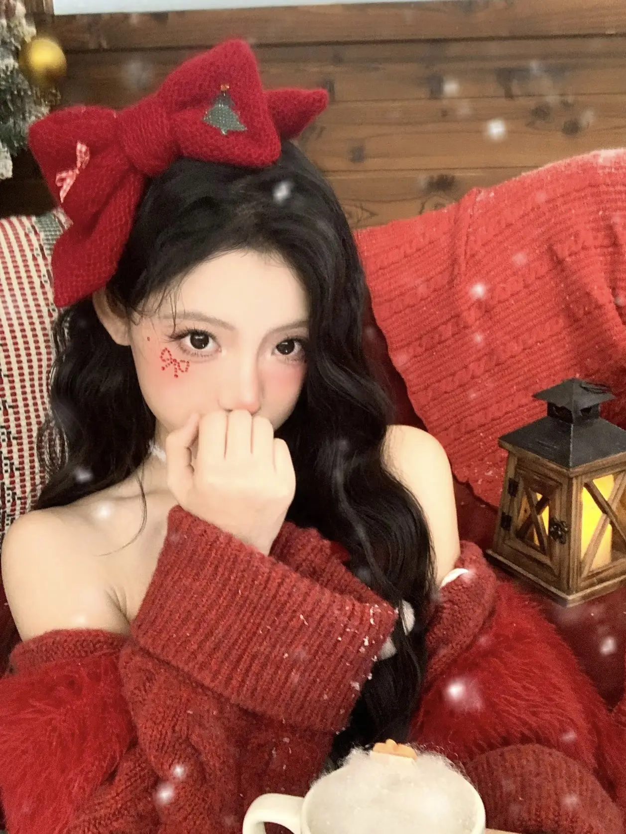New Year's Red Knitted Wool Hairpin Bow Accessory — feature 5