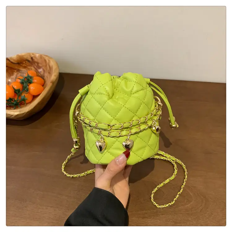Purple Quilted Drawstring Shoulder Bag for Women — feature 26