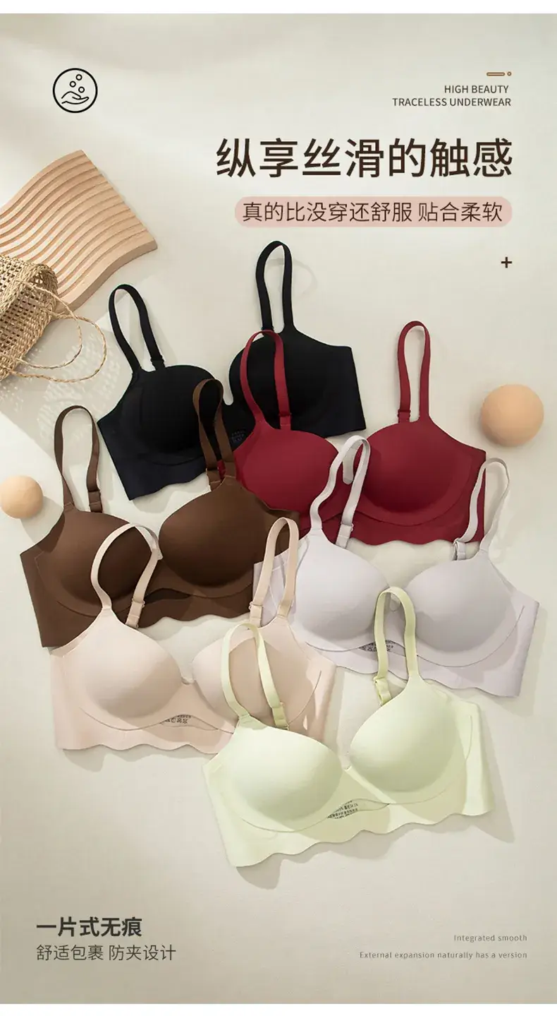 Macaron Push-Up Cup Bra Red Seamless Soft Support — feature 16