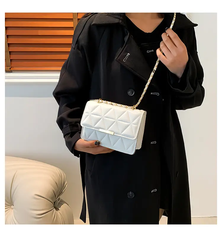 Golden Quilted Chain Shoulder Bag for Women — feature 20