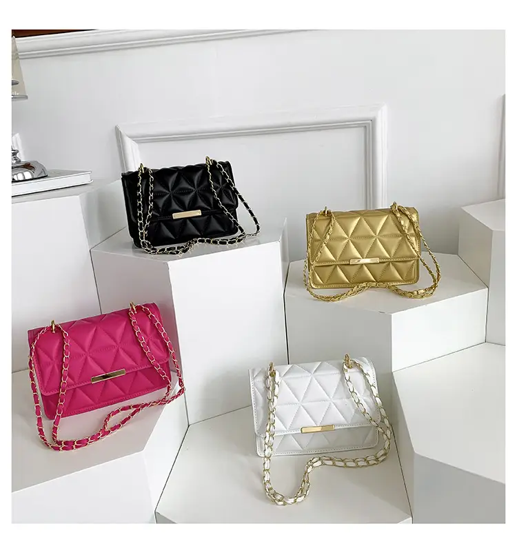 Golden Quilted Chain Shoulder Bag for Women — feature 21