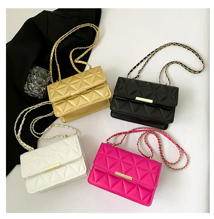 Golden Quilted Chain Shoulder Bag for Women — feature 27