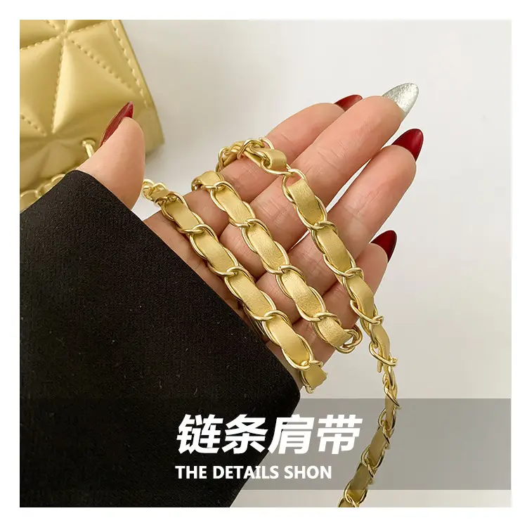Golden Quilted Chain Shoulder Bag for Women — feature 3