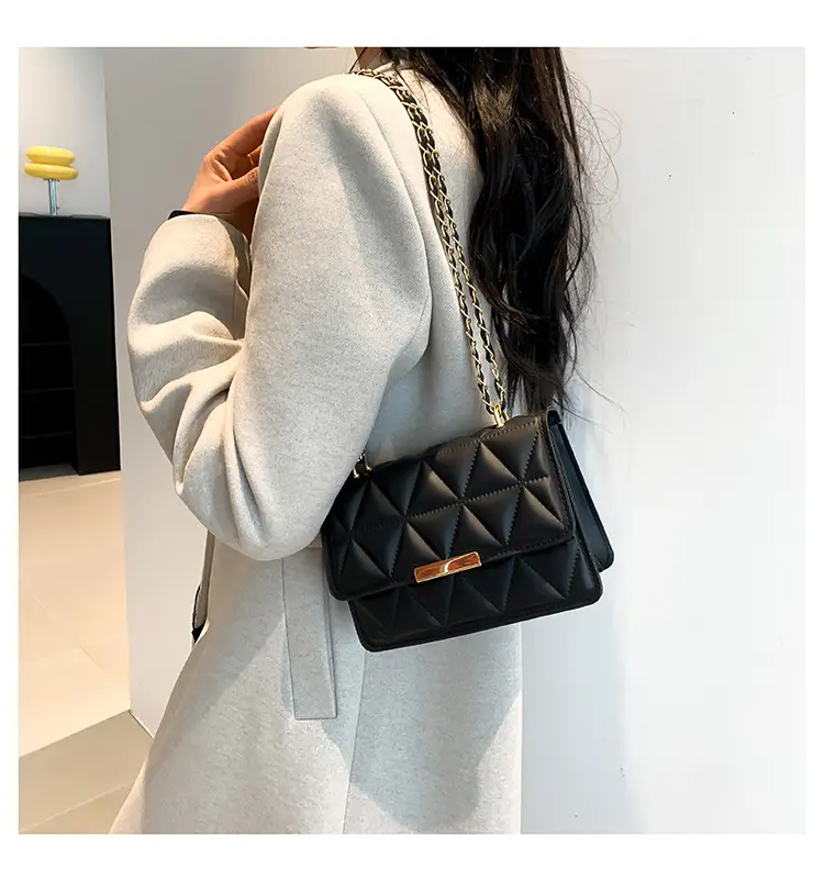 Golden Quilted Chain Shoulder Bag for Women — feature 9