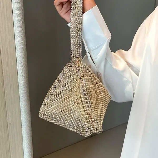 Gold Rhinestone Shoulder Bag for Women 2023 - Image 9