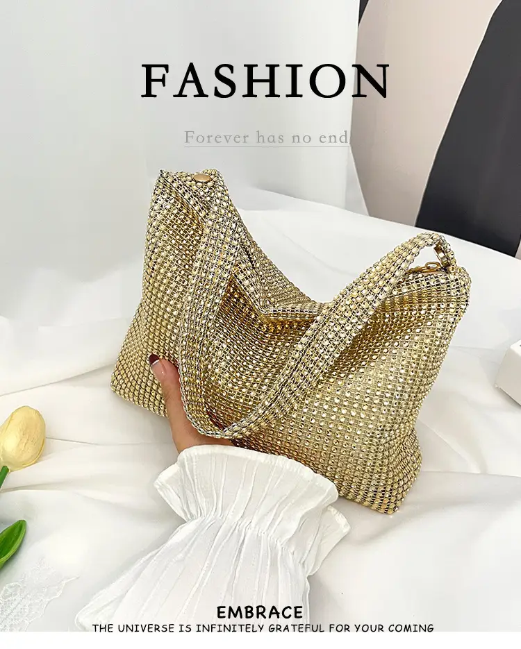 Gold Rhinestone Shoulder Bag for Women 2023 — feature 2