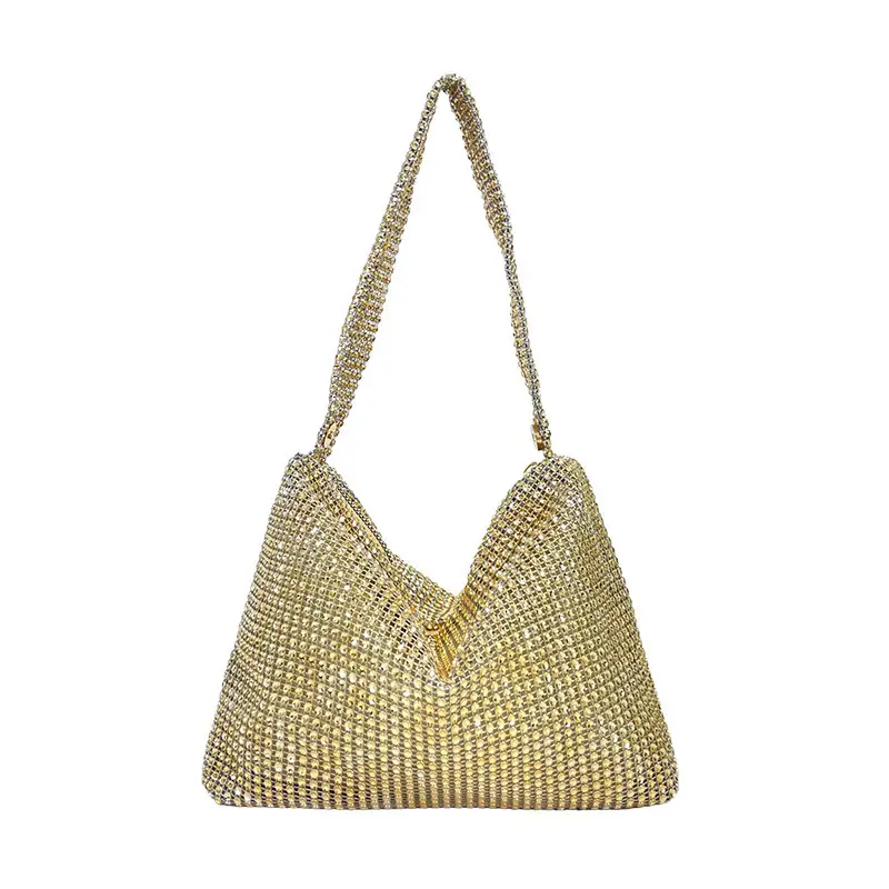 Gold Rhinestone Shoulder Bag for Women 2023 - Image 2
