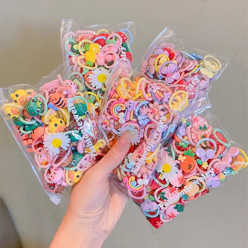 Children's Rubber Hair Bands Flower Design for Girls