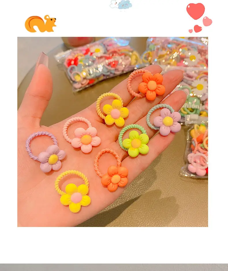 Children's Rubber Hair Bands Flower Design for Girls — feature 9