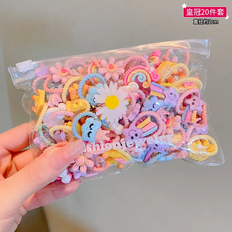 Children's Rubber Hair Bands Flower Design for Girls
