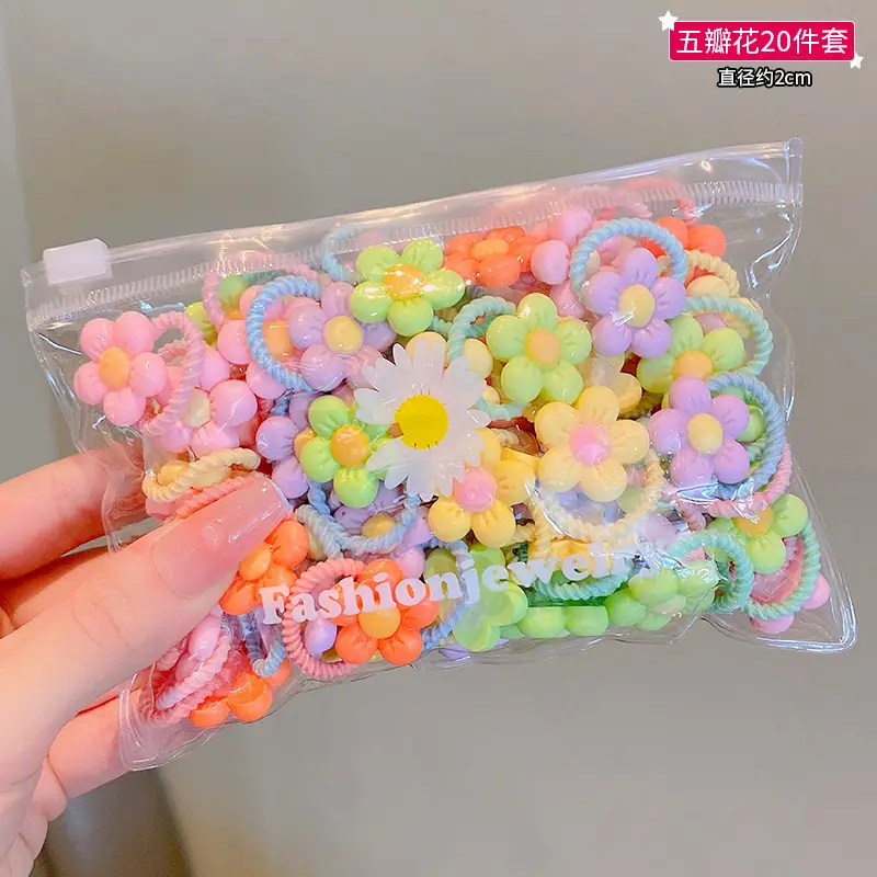 Children's Rubber Hair Bands Flower Design for Girls