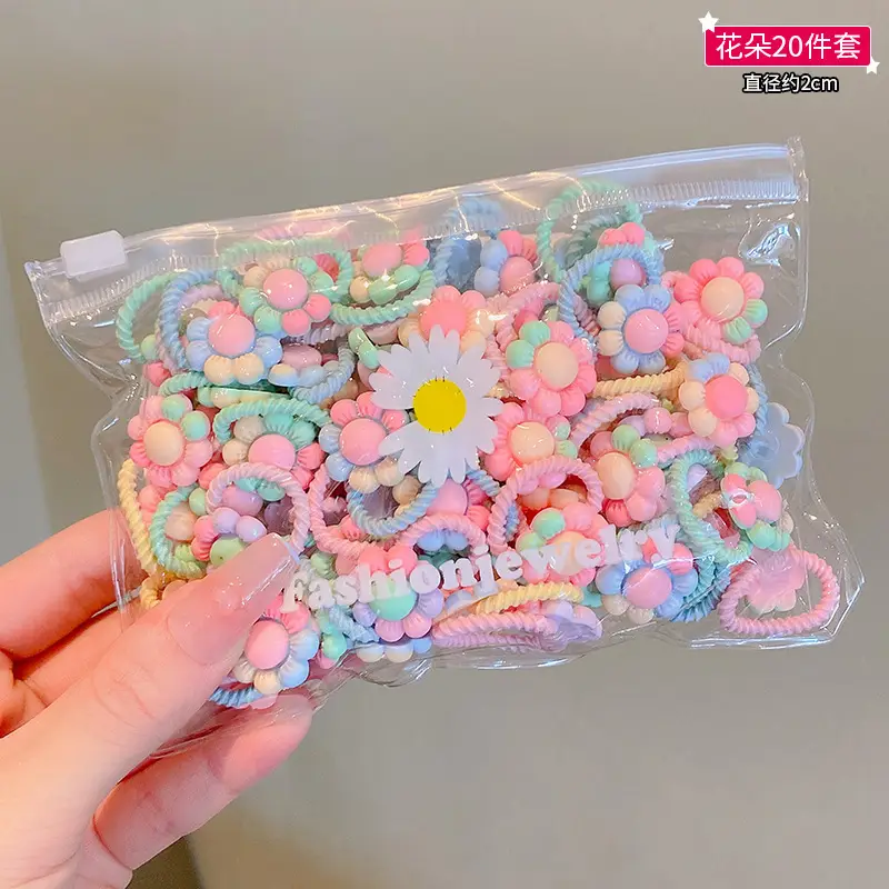 Children's Rubber Hair Bands Flower Design for Girls