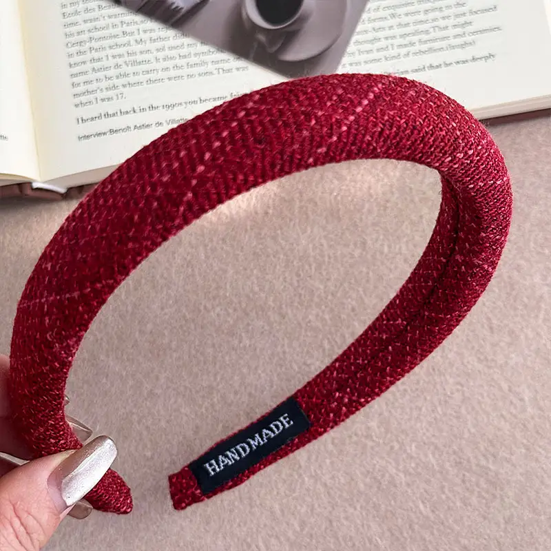 New Year Red Plaid Skull Top Headband for Women — feature 16