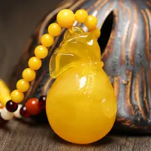 Fuyun Yellow Amber Beads 108 Bracelet for Men Women — feature 1