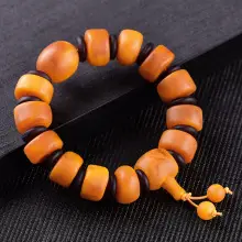 Fuyun Yellow Amber Beads 108 Bracelet for Men Women — feature 15