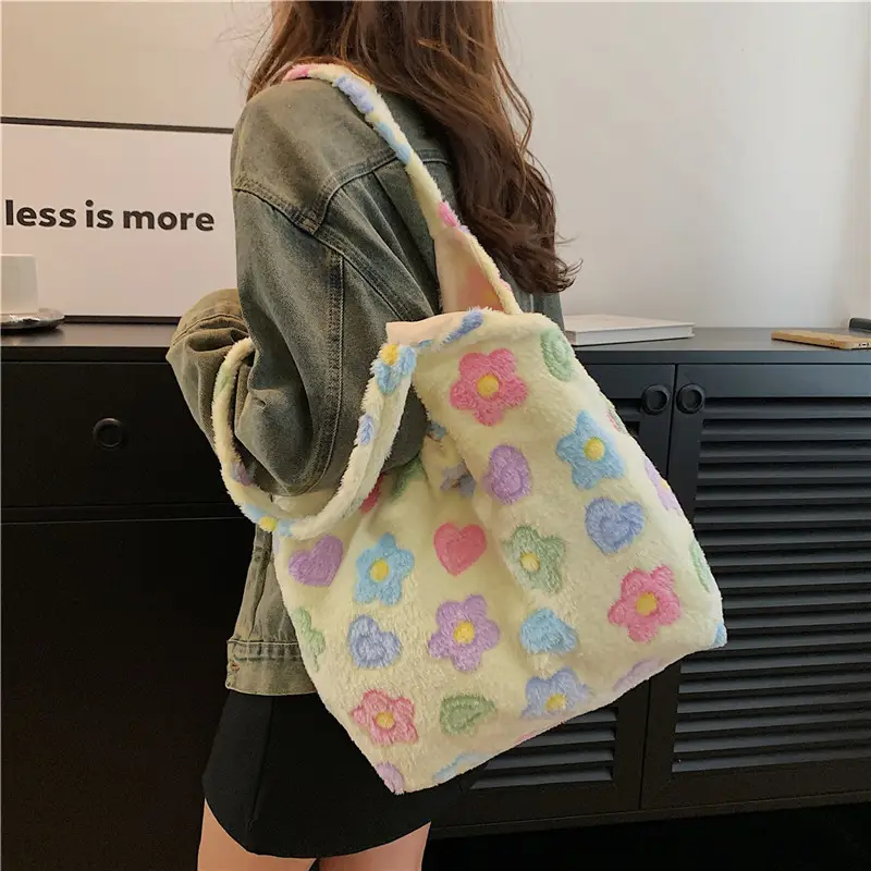 Plush Velvet Shoulder Bag Women 2025 Autumn Winter New Korean Style - Image 5