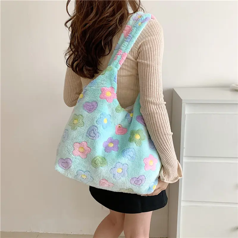 Plush Velvet Shoulder Bag Women 2025 Autumn Winter New Korean Style - Image 6