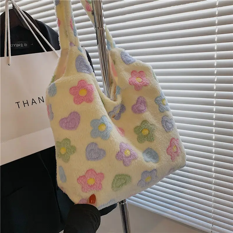 Plush Velvet Shoulder Bag Women 2025 Autumn Winter New Korean Style - Image 2