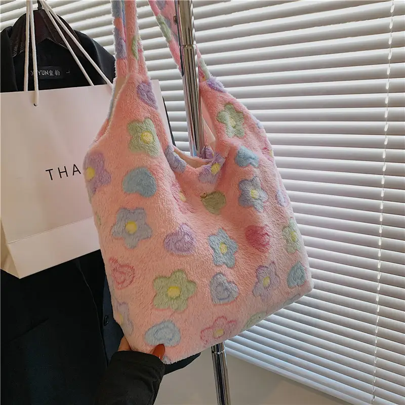 Plush Velvet Shoulder Bag Women 2025 Autumn Winter New Korean Style - Image 3