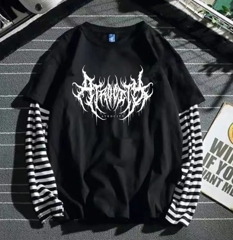 2024 White Black Letter Print Long Sleeve T-Shirt - Image 4