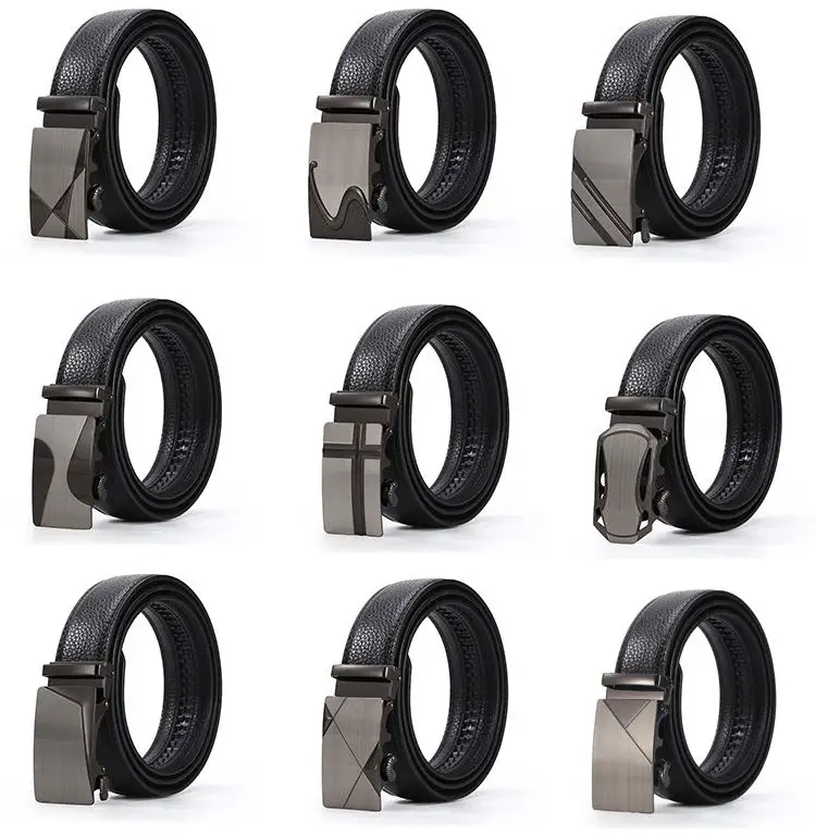 Men's Black Leather Belt with 3D Laser Automatic Buckle - Image 11