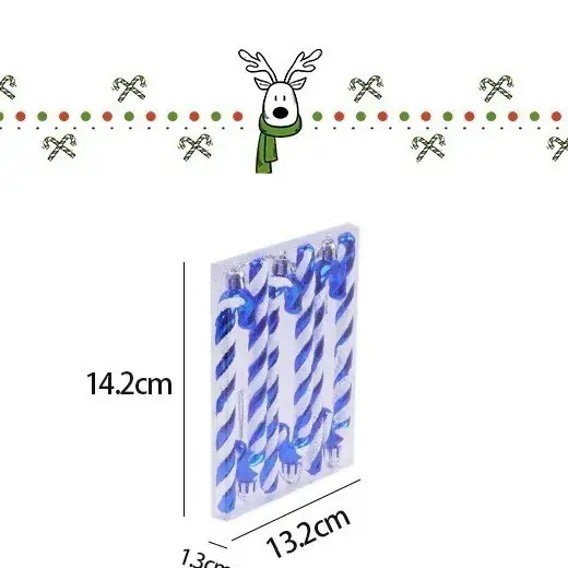 Christmas Candy Cane Decorations 13.5cm Length - Image 4