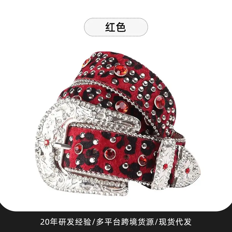 Cross-border Punk Rhinestone Belt for Men Women - Image 3