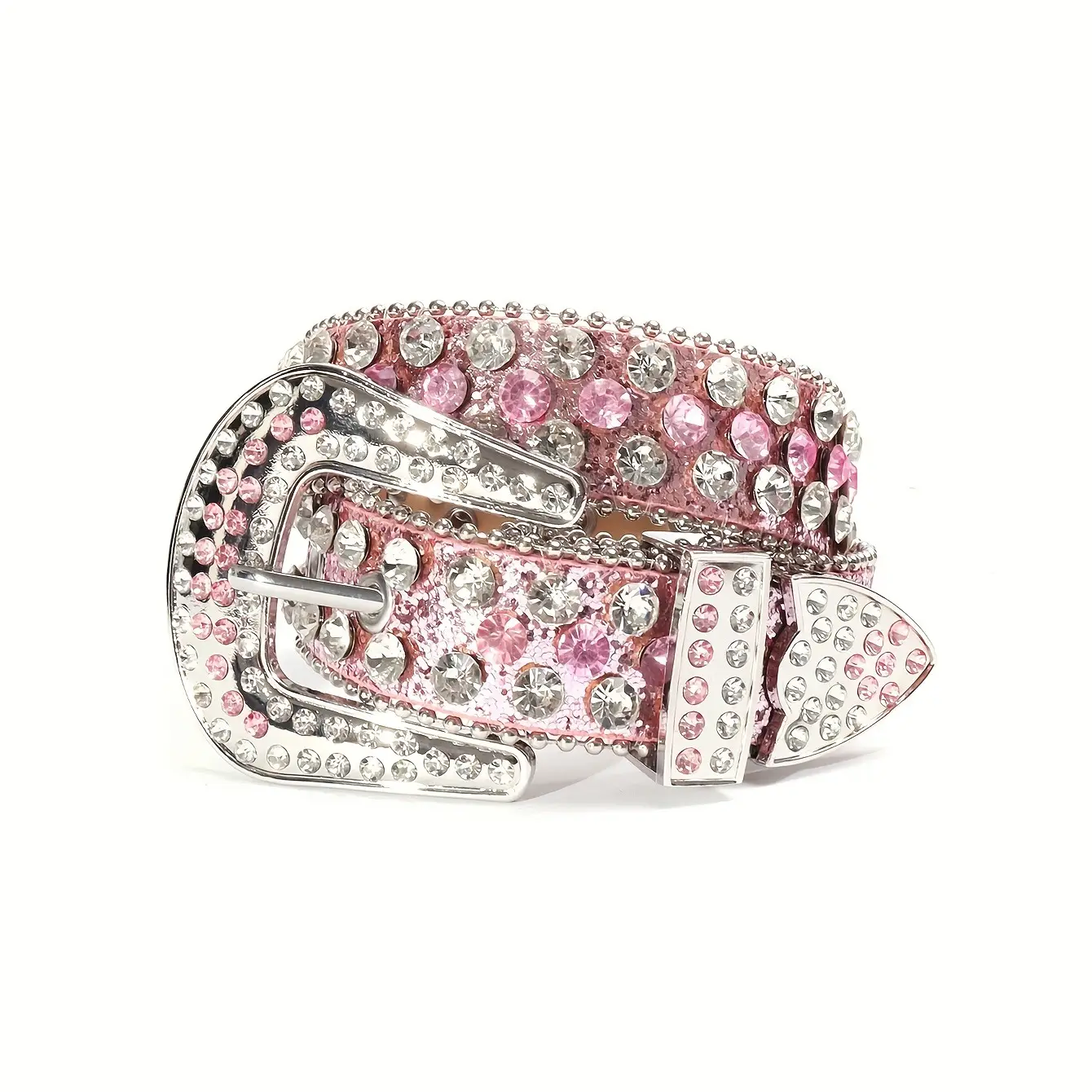 Cross-border Rhinestone Belt for Girls Boys Silver Black Diamond Laced - Image 6
