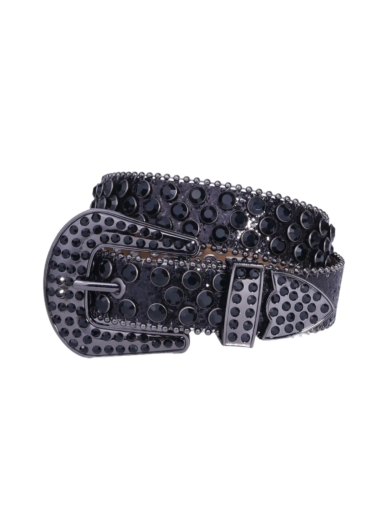 Cross-border Rhinestone Belt for Girls Boys Silver Black Diamond Laced - Image 7