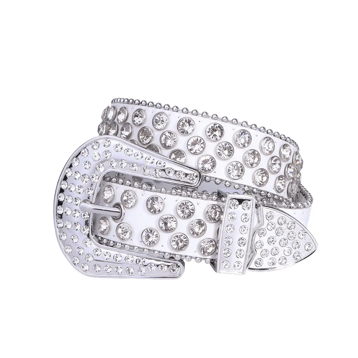Cross-border Rhinestone Belt for Girls Boys Silver Black Diamond Laced - Image 8