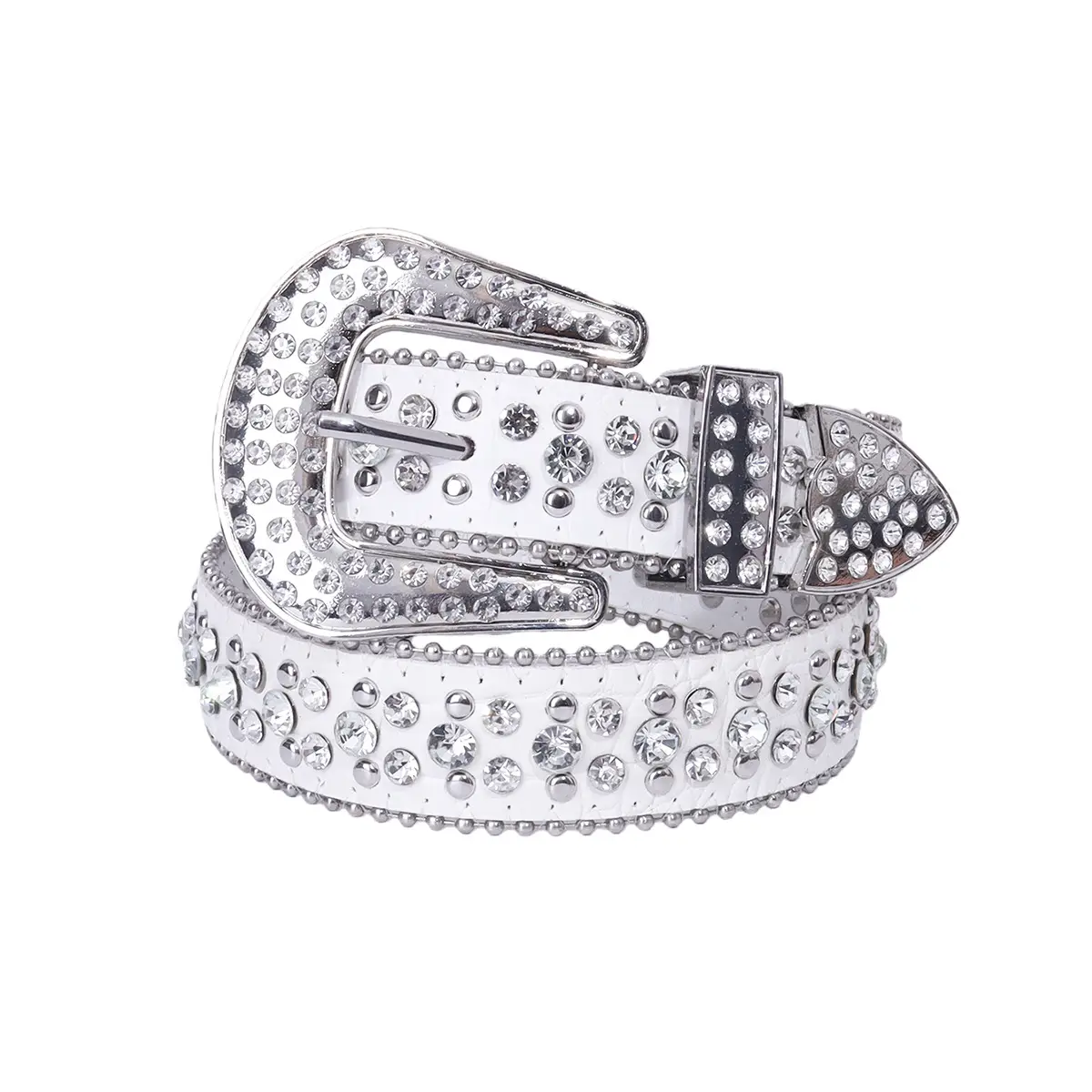Cross-border Rhinestone Belt for Girls Boys Silver Black Diamond Laced - Image 9