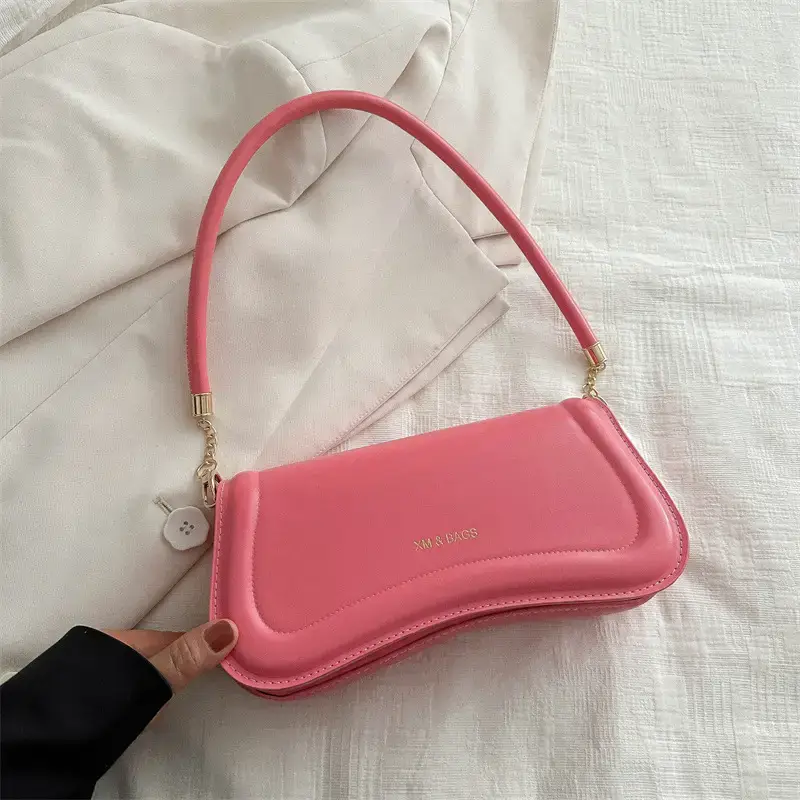 Pink Casual Shoulder Bag for Women 2023 Winter - Image 3