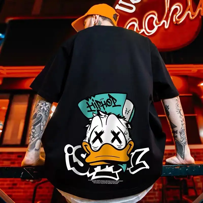 Oversize Cartoon T-Shirt Men White Half Sleeve - Image 45