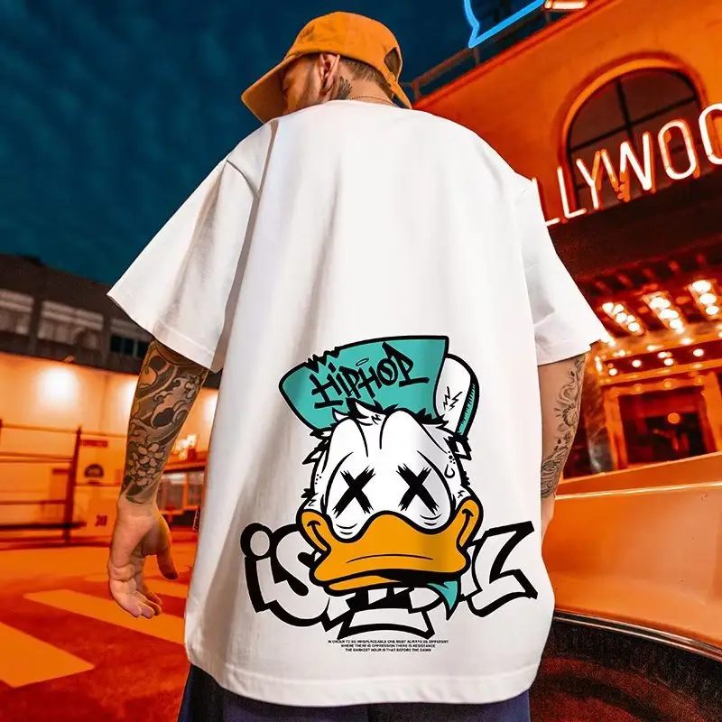Oversize Cartoon T-Shirt Men White Half Sleeve - Image 46