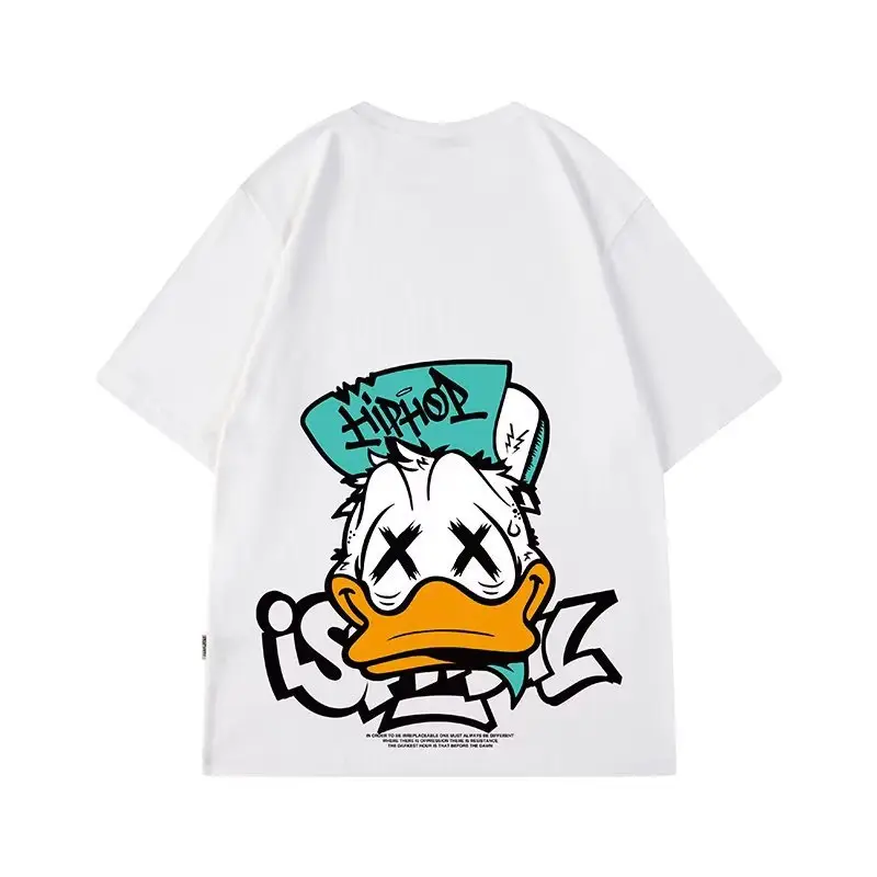 Oversize Cartoon T-Shirt Men White Half Sleeve - Image 48
