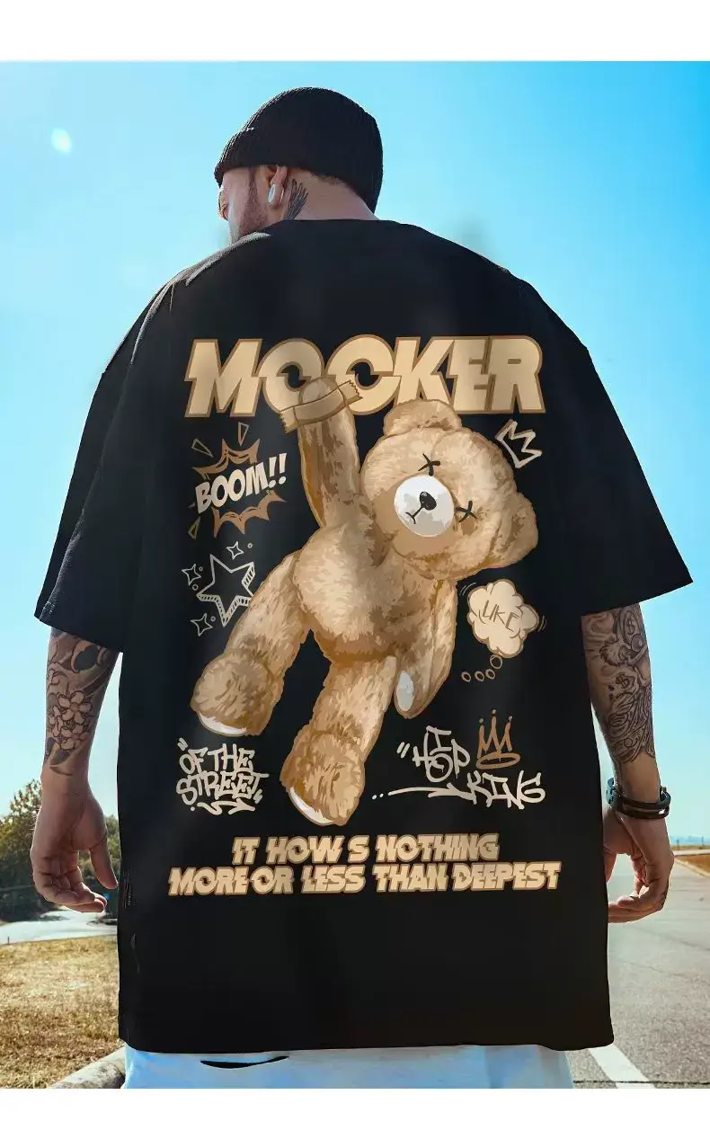 Oversize Cartoon T-Shirt Men White Half Sleeve — feature 12