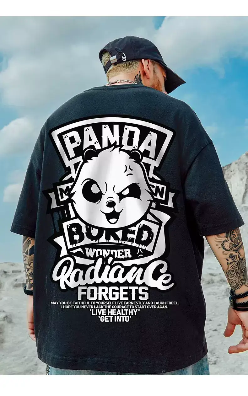 Oversize Cartoon T-Shirt Men White Half Sleeve — feature 15